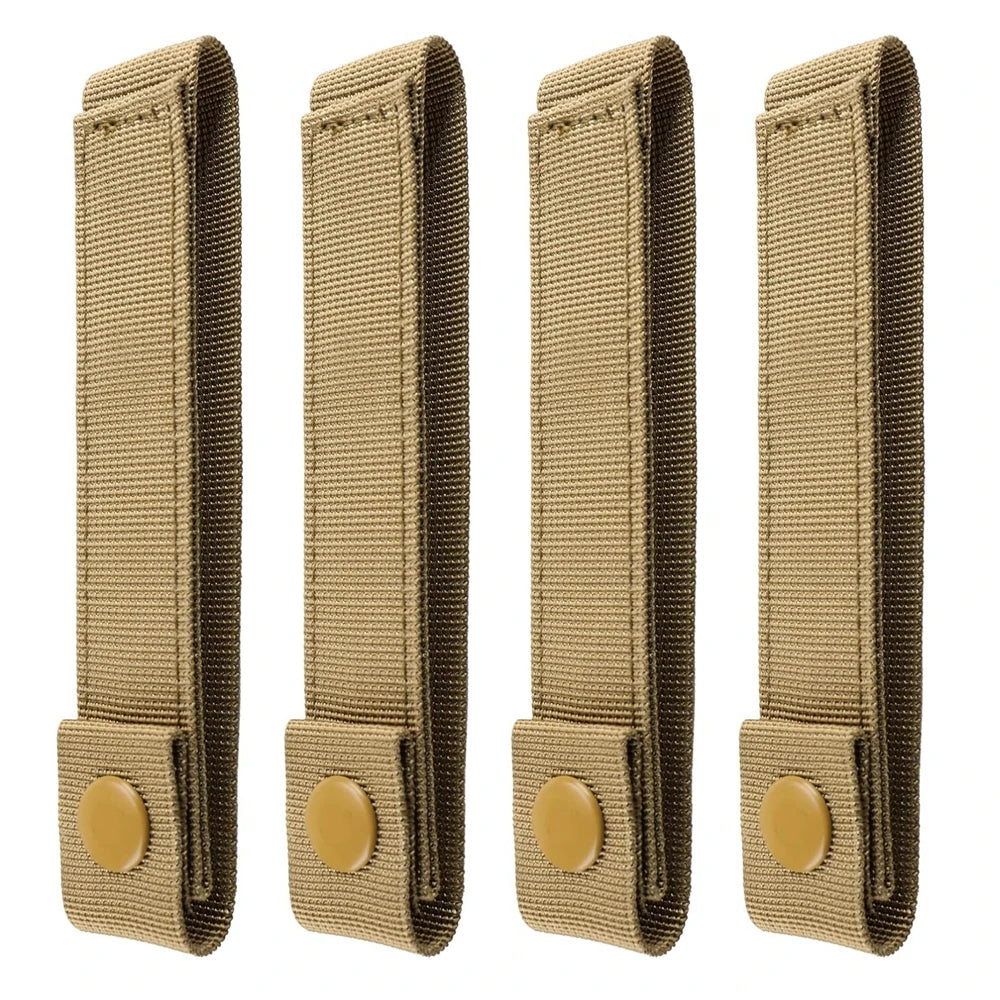 4pcs Outdoor Molle Strap 6 inch Tactical Molle Strap Molle Webbing Straps Attachment Snap Strap Nylon Thumb Snap Straps