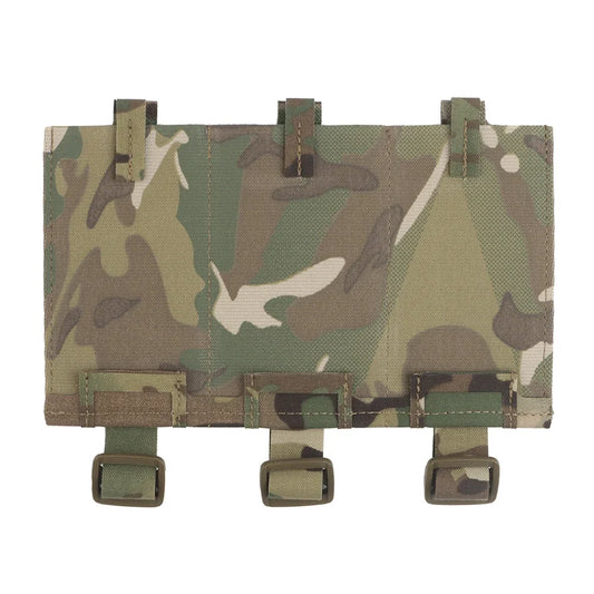 Tactical Elastic Triple Mag Pouch Panel Multi-Purpose MOLLE System Mount Hunting Combat Airsoft Magazine Bag Expand Accessories