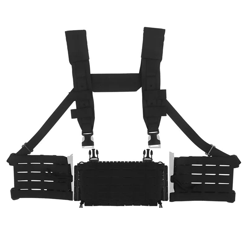 ARC Chest Rig V3 Triple 5.56 Mag Pouch Bilateral Quick Slide MOLLE Panel Airsoft Chest Rig Shoulder Strap Hunting Vest