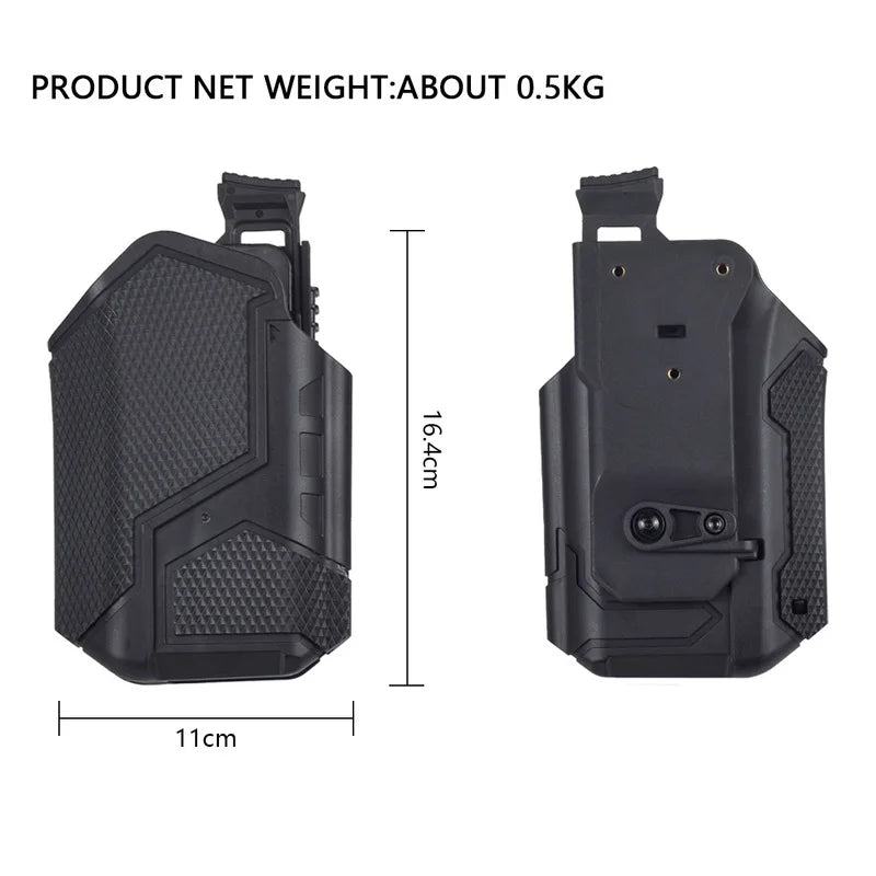 Tactical Quick Draw Holster Compatible X300 Flashlight MOLLE Waist Carry Multi-Functional Outdoor CS Game Prop