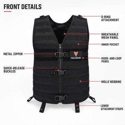 Tactical MOLLE Carrier Vest Lightweight Adjustable Waistcoat with Gear Pockets for Airsoft CS Wargame Hunting Outdoor Training