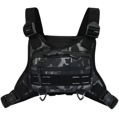 Tactical Front Chest Rig Bag Vest for Camping Hunting Shoulder Bag Men Fishing Cycling Reflective Travel Backpack Fanny Pack