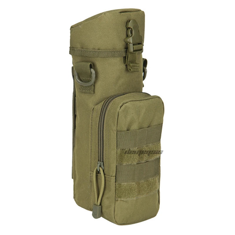 Tactical Molle Water Bottle Pouch Nylon Outdoor Sport Travel Kettle Bag with Shoulder Strap