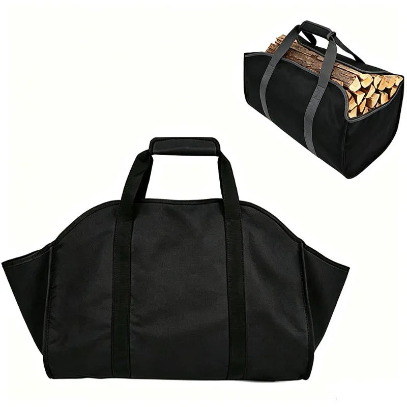Outdoor firewood storage bag, large capacity Oxford cloth scratch resistant wooden log storage bag, outdoor camping tent, tree branch wood bag