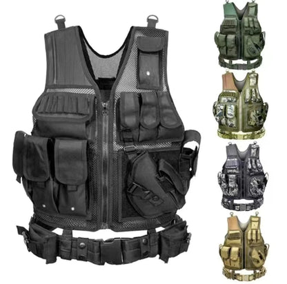Adjustable Molle Tactical Vest Military Combat Body Armor Vests Security Hunting Army Outdoor CS Game Airsoft Training Jacket