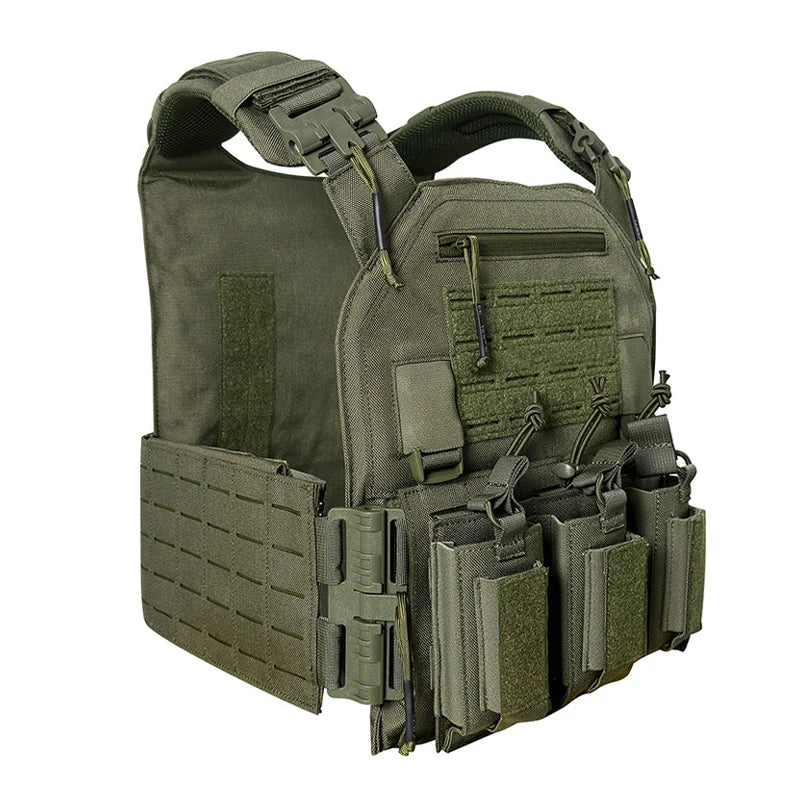 Wear-resistant Quick-Release Laser-Cut MOLLE System Outdoor Hunting Training Tactical Vest Made of Nylon Material