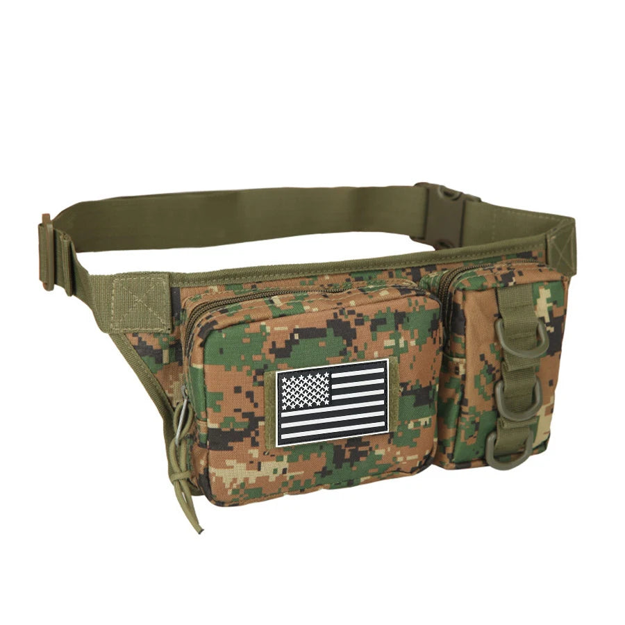 Multifunctional Waist Bag   Outdoor-grade High-Density Wear-Resistant Fabric   D-ring for Mounting   Hidden Zippered Pocket