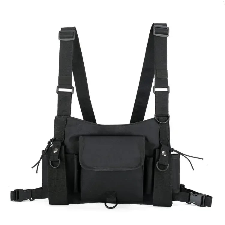 Tactical Vest Man Military Chest Rig Pack Pouch Holster Walkie Talkie Radio Waist Pack Tactical Harness Travel Adjustable Vest