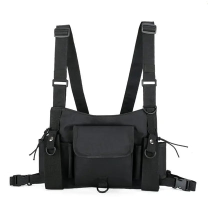 Tactical Vest Man Military Chest Rig Pack Pouch Holster Walkie Talkie Radio Waist Pack Tactical Harness Travel Adjustable Vest