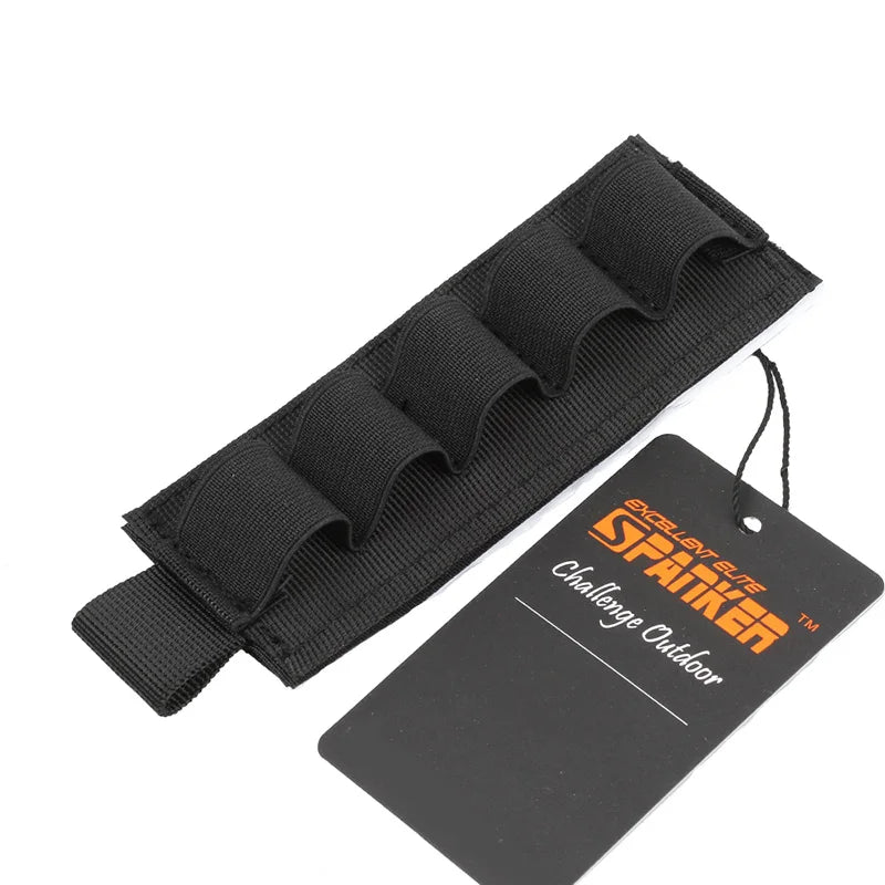 5 Rounds Shotgun Buttstock Ammo Pouch Shell Holder Bullet with Magic Tape  Back Cartridge Carrier Hunting Gun Accessory