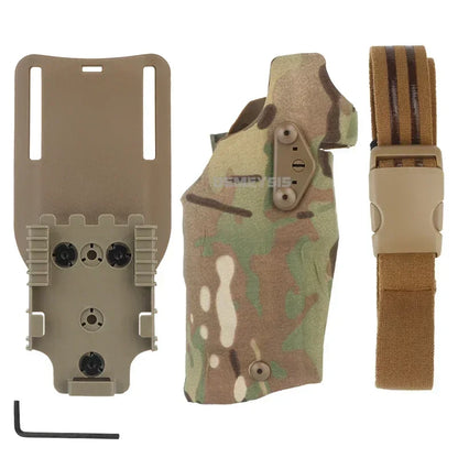 Airsoft Tactical Holster for G17 Gen4 19 with X300 X300U Light Quick Release Pistol Case with Strap Shooting Accessories