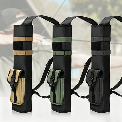Pskook Archery Lightweight Back Arrow Quiver Dual Use Foldable Compact Hip Arrows Bag with Molle System Pocket Hanged for Hunt