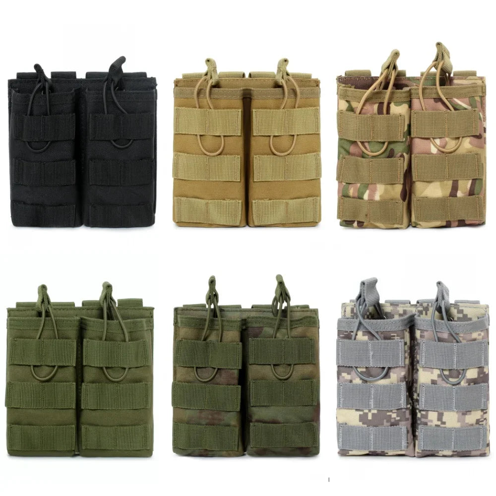 MOLLE M4 M16 Double Magazine Pouch Open Top Hunting Accessories EDC Waist Bag AR AK Rifle Mag Holder Vest Pouches