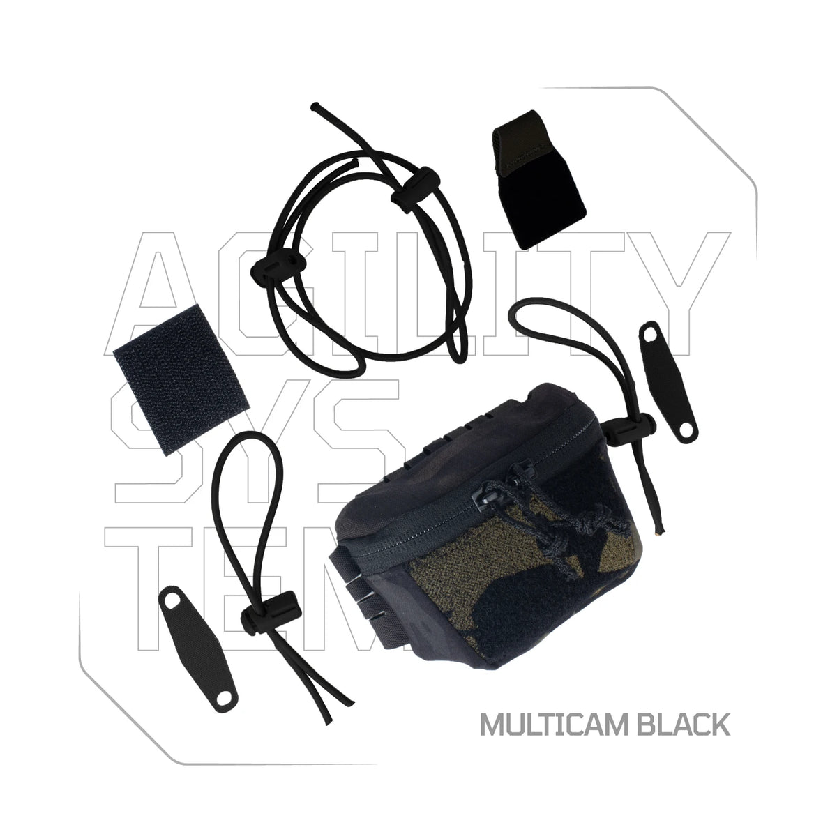 AS Smart System Helmet Rear Storage Pouch Fit Shaw Style Brain Pouch Tiger Spot 500D for Airsoft Wargame