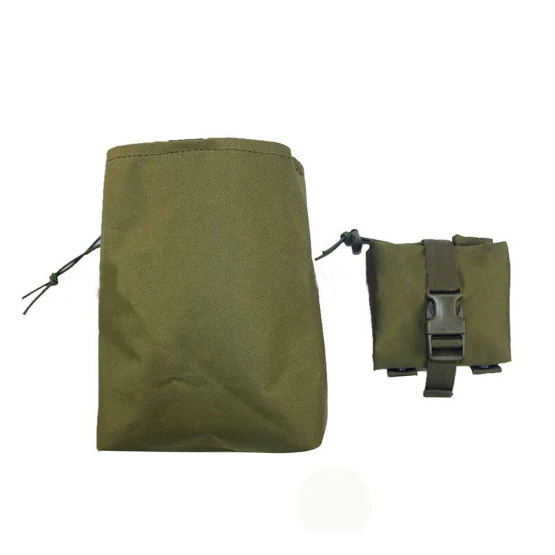 Foldable Tactical MOLLE Magazine Dump Drop Pouch Utility Mag Recovery Holster Outdoor Hunting Airsoft Ammo EDC Storage Bag