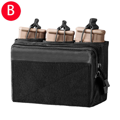 Tactical Chargers Holder 5.56mm 7.62mm Triple Magazine Pouch Molle Admin Pouch Quick-Draw 3 Mags Pouches Cartridge Case Airsoft