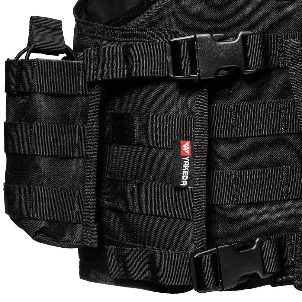 YAKEDA Tactical Vest Camouflage Body Armor Sports Wear Hunting Molle Black
