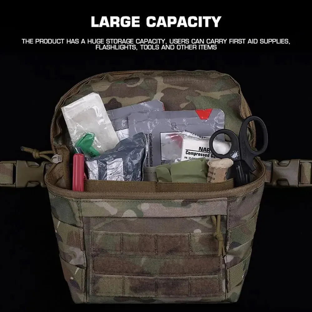 Tactical Large Capacity PC Drop Pouch Multi-Functional Chest Rig Expand Bag Waist Belts for Plate Carrier Hunting Accessories