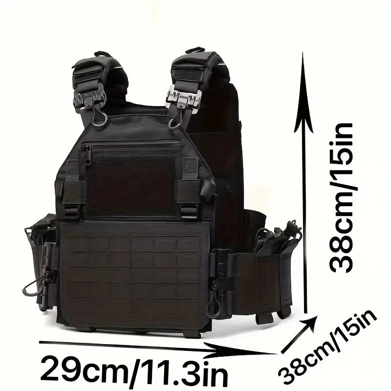 New Combat Vest 6094 Quick Release Lightweight Laser Cut Tactical Vest Black Gear Carry Hunting Tactical Vests