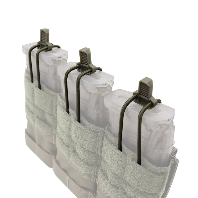 1set Tactical Vest T-Type Quick Mag Pull Tab Elastic Rope Safety Buckle Anti-slip Rubber Magazine Pouch Replacement Accessories
