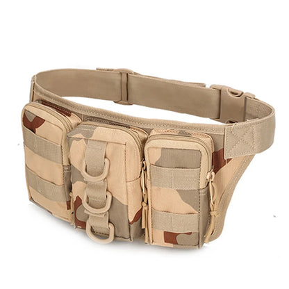 Triple small waist bag outdoor training camouflage waist bag training small waterproof mountaineering cycling bag