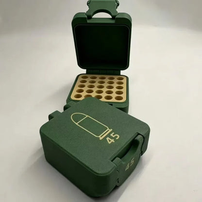 Mini Ammo Storage Box Empty Bullet Case 1Pc Compact Desktop Organizer Collectible Gift For 9mm .22WMR Shooting Enthusiasts
