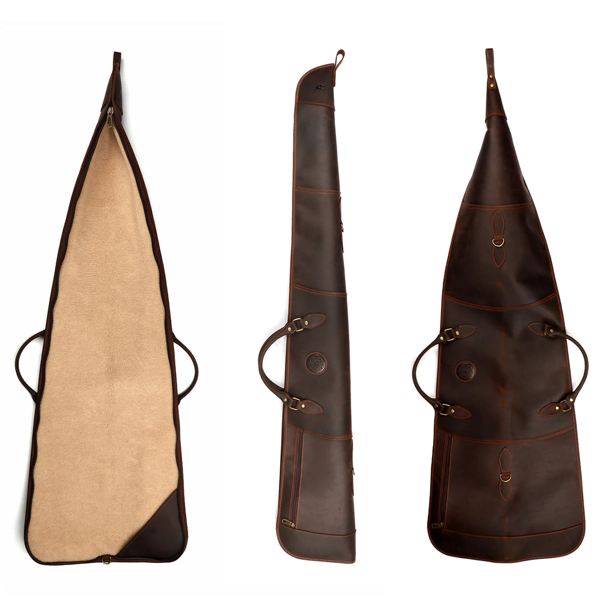 Tourbon Hunting Shooting Shotgun Case Leather Gun Carry Bag Protective Slip Soft Padded with Adjustable Shoulder Strap Brown