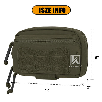 KRYDEX Tactical Admin Front Pocket Pouch Chest Bag MOLLE Utility Tool Pouch for Vest and Chest Rig Camping Outdoor Accessories