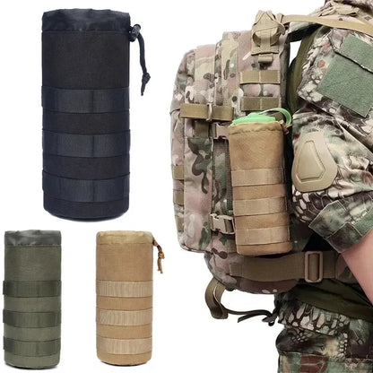 Outdoor Molle Water Bottle Pouch Waist Bag Holder Travel Camping Hiking Cycling Fishing Hunting Water Bottle Kettle Carrier