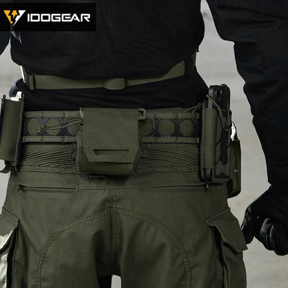 IDOGEAR TGS Tactical Universal Phone Pouch MOLLE 5.56 Mag Holder Adjustable Elastic Anti-slip Interior Charging Hole 3588