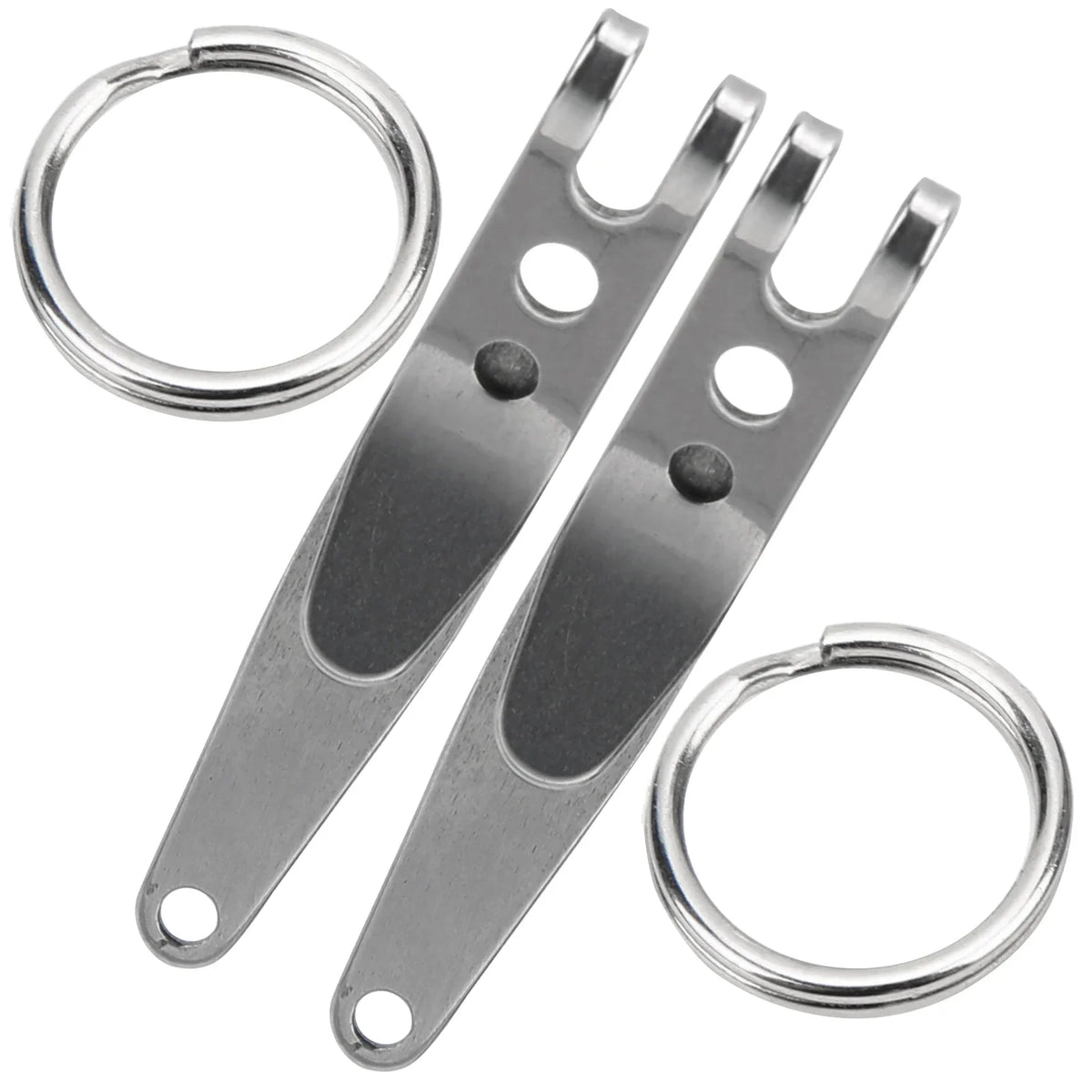 2Pc Outdoor Belt Clip Stainless Steel Suspension Pocket Clip Key Holder with Keychain Mini Suspension Clips Keychain Pocket Clip