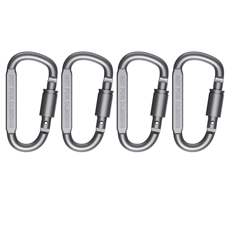 4PCS High-quality bold 8CM lockable D-shaped carabiner quick link nut buckle backpack clip made of aluminum alloy