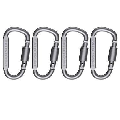 4PCS High-quality bold 8CM lockable D-shaped carabiner quick link nut buckle backpack clip made of aluminum alloy