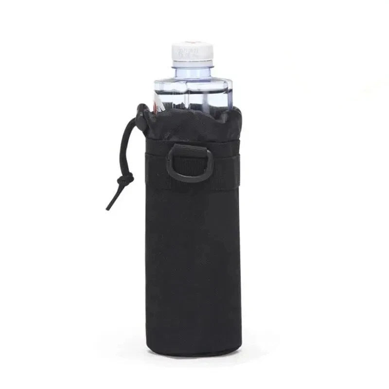 Portable  Water Bottle Bag 1000D Nylon Tactical Pouch Adjustable Drawstring Hydration Carrier for Outdoor Activities