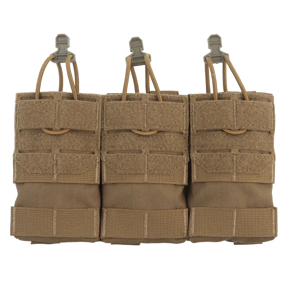 Dual Purpose 5.56 M4 Triple Magazine Pouch Tactical Vest K series Plate Carrier Front Placard AG 3 MAG Bag Holder