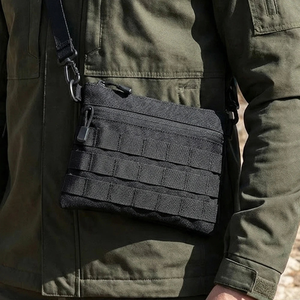 Tactical MOLLE Crossbody Bag Portable 600D Nylon Water Resistant EDC Shoulder Bag for Daily Commute Outdoor Hiking