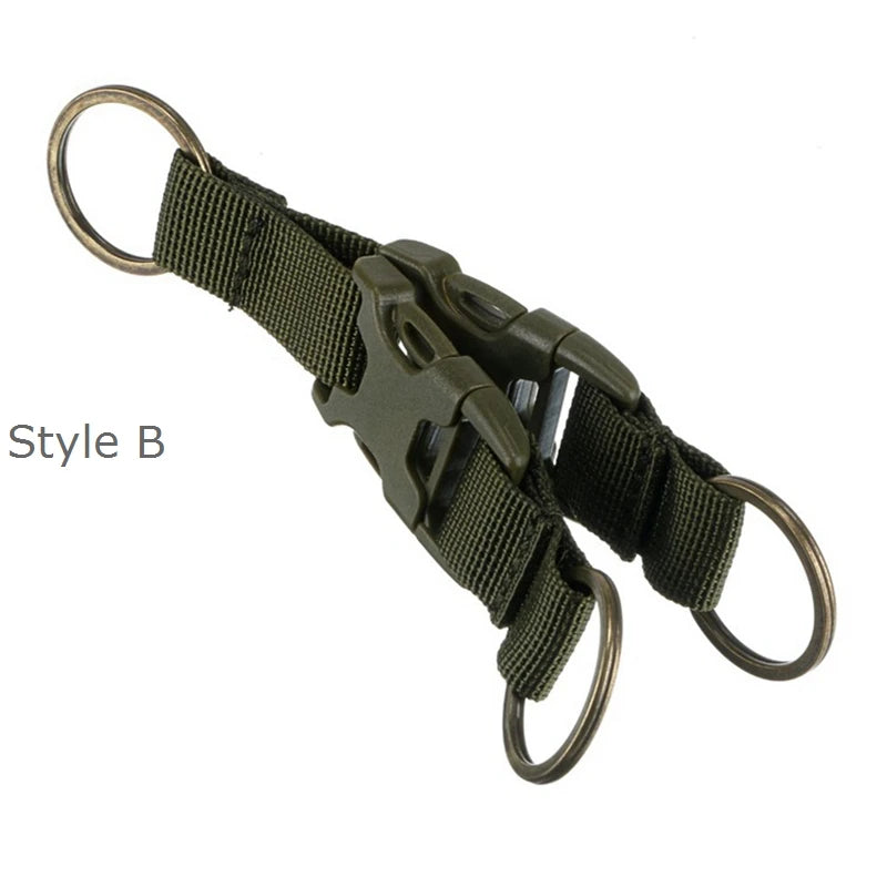 Tactical Gear Keychain Clip Nylon Belt Key Chain Key Holder Quick Release Buckle Key Ring Molle Bag Attachments Hooks