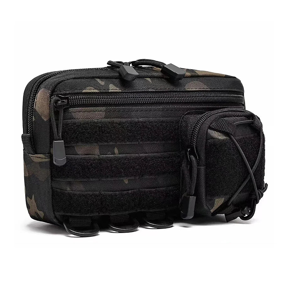 Molle system woven EDC storage bag waist bag with multiple layers of pockets suitable for camping, cycling, etc