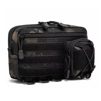 Molle system woven EDC storage bag waist bag with multiple layers of pockets suitable for camping, cycling, etc