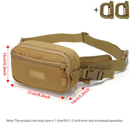 Portable hidden waist bag with widened adjustable waistband, high-strength quick release buckle, layered storage