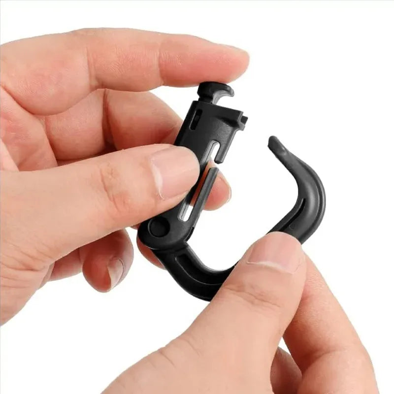 10PCS Plastic Shackle Carabiner D-Ring Clip Molle Webbing Backpack Buckle Snap Lock for Outdoor Hiking Camping Multi Gear