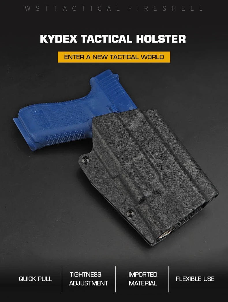 Kydex Tactical Gun Holster for Glock 17/19/19X/45 Compatible X300 Flashlight Hunting Shooting Airsoft Holster Quick Release Gear