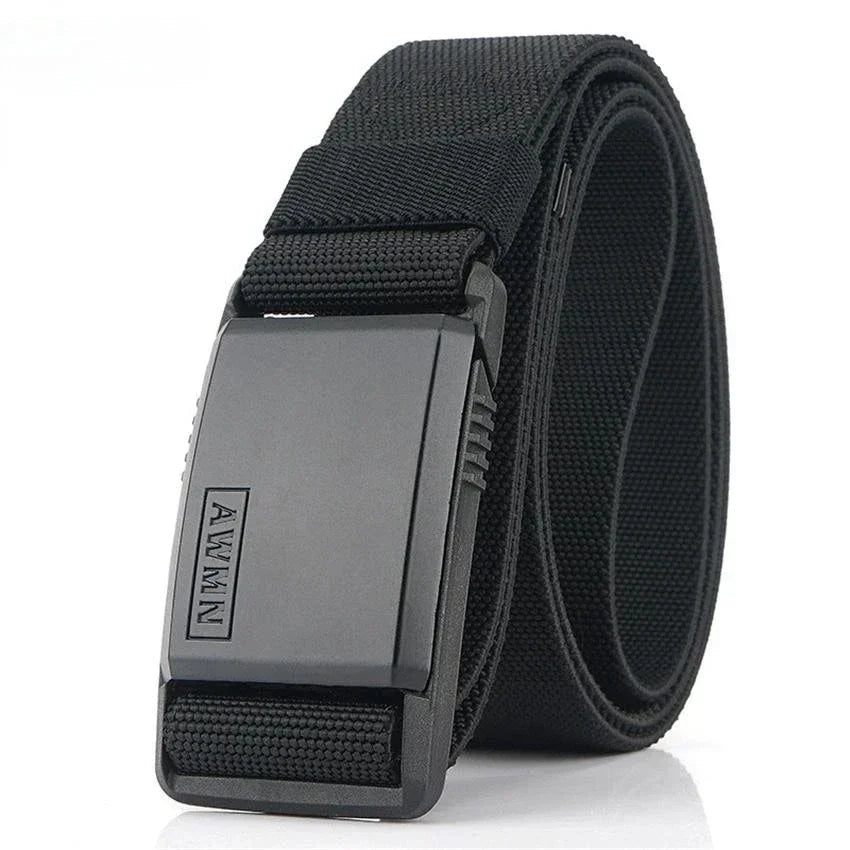 1pc New Men Nylon Belt Magnetic Buckle Adjustable Belts For Men Military  Elastic Belts High Quality Wear-resistant