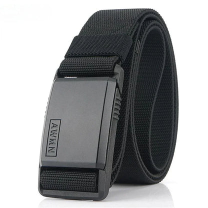 1pc New Men Nylon Belt Magnetic Buckle Adjustable Belts For Men Military  Elastic Belts High Quality Wear-resistant