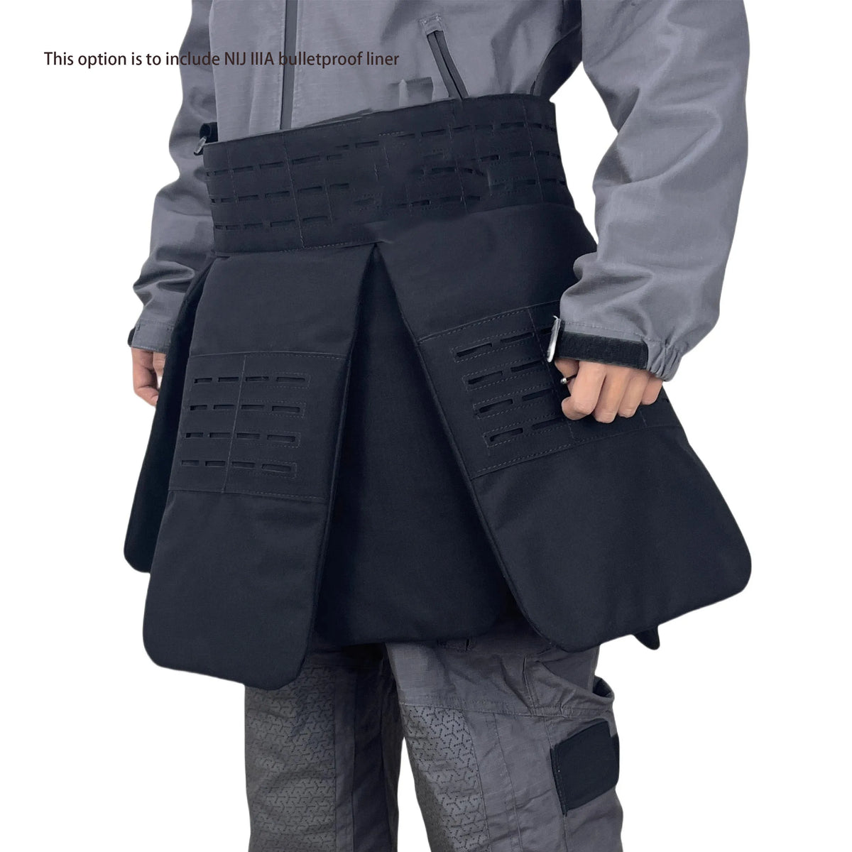 Laser‑Cut MOLLE Level IIIA Soft PE Tactical Protective Skirt Quick Release Adjustable Outdoor Hunting Waist Hip Protective Gear