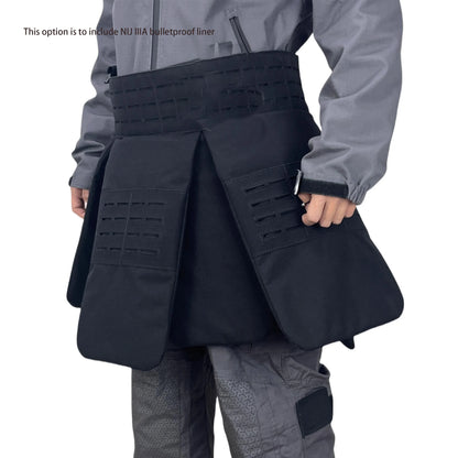 Laser‑Cut MOLLE Level IIIA Soft PE Tactical Protective Skirt Quick Release Adjustable Outdoor Hunting Waist Hip Protective Gear