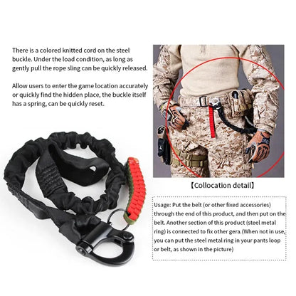 Tactical Quick Release Safety Rifle Sling Lanyard Strap Rope Line Climbing Rope Airsoft Protective Sling Hunting Airsoft Gear