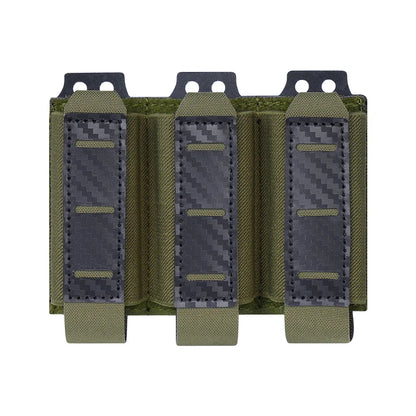 Single/Double/Triple MOLLE-Compatible 9MM Mag Pouch Quick-Release Buckle Elastic Retention Airsoft Shooting Hunting Mag Holder