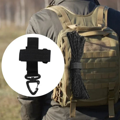 Multi-Purpose Nylon Work Gloves with Safety Clip Hook for Outdoor Tactical Climbing Camping Hanging Buckle