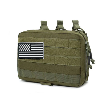 Tactical Mag Admin Pouch, Molle Utility Tool Pouch Medical EMT Organizer with Triple Stacker Magazine Holder for M4 M16